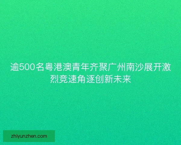 逾500名粤港澳青年齐聚广州南沙展开激烈竞速角逐创新未来
